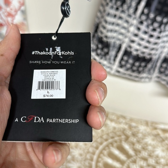 NWT Thakoon Design Nation Womens L Carnaby Street Dotted Shift Dress Black Gray - Picture 8 of 12